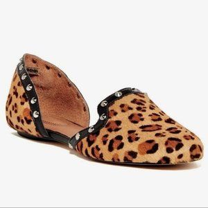 Corso Como d'Orsay Leopard Calf Hair Studded Flats